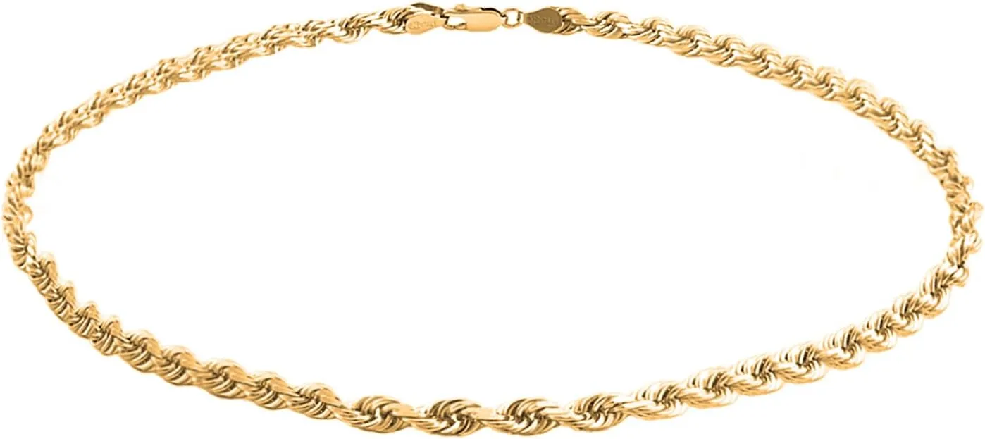 Savlano 925 Sterling Silver Chain Anklet Rope, Figaro, Mariner, Curb - 18K Gold Plated Chain Anklet Available in 9, 10 and 11 - Inches for Women Comes with a Gift Box - Made in Italy