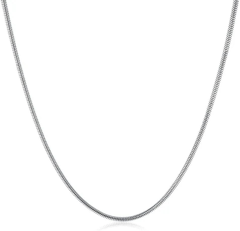 Savlano 925 Sterling Silver Solid Italian Round Diamond Cut Snake Chain Necklace for Men & Women - Made in Italy Comes in 0.8mm, 1mm, 1.2mm, 1.5mm, 2mm & 3mm With a Gift Box