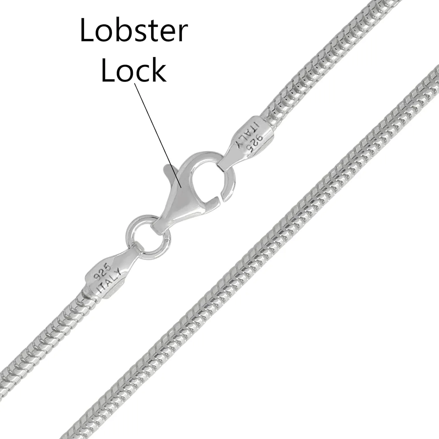 Savlano 925 Sterling Silver Solid Italian Round Diamond Cut Snake Chain Necklace for Men & Women - Made in Italy Comes in 0.8mm, 1mm, 1.2mm, 1.5mm, 2mm & 3mm With a Gift Box