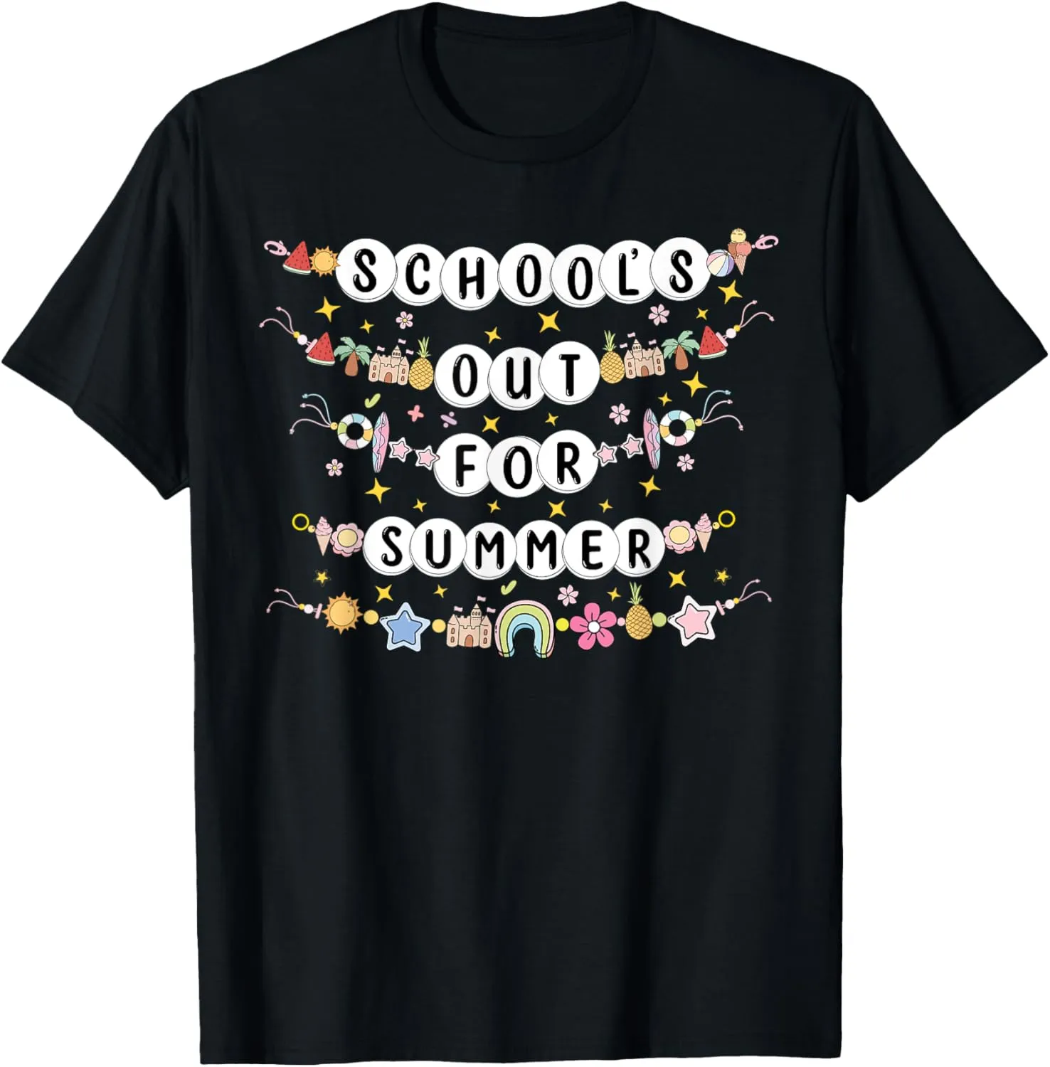 School Out For Summer Friendship Bracelets Kids Teacher T-Shirt