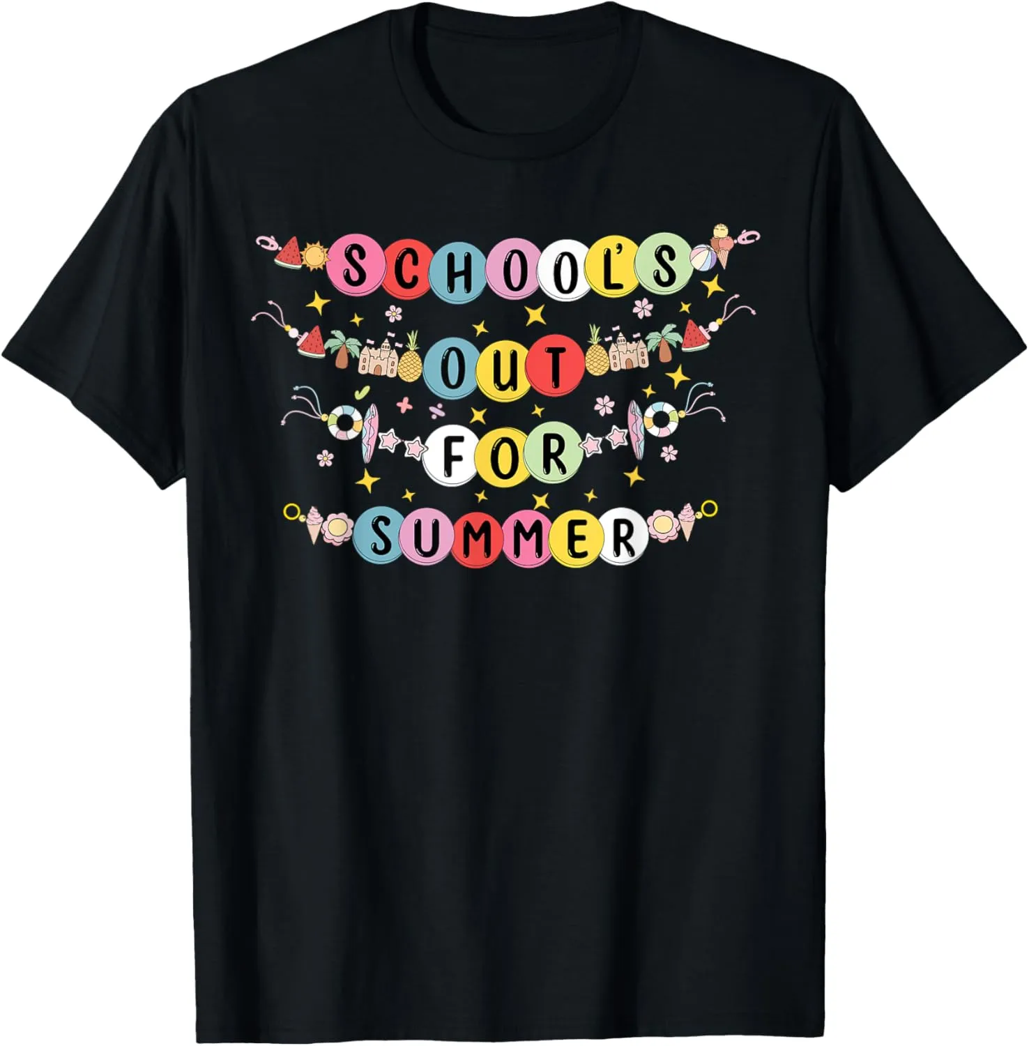 School Out For Summer Friendship Bracelets Kids Teacher T-Shirt