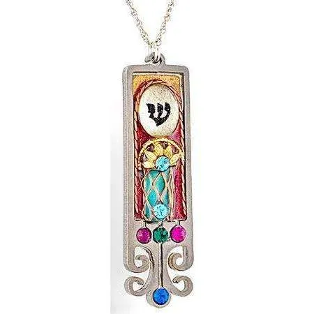 Seeka Mezuzah Necklace with Shin