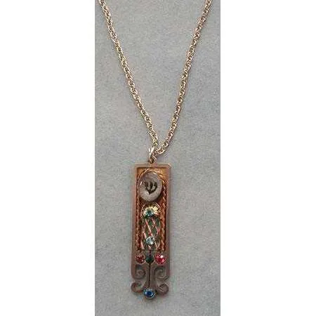 Seeka Mezuzah Necklace with Shin