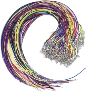 Selizo 100Pcs Necklace Cord String with Clasp Bulk for Jewelry Making and Bracelet, Multicolor