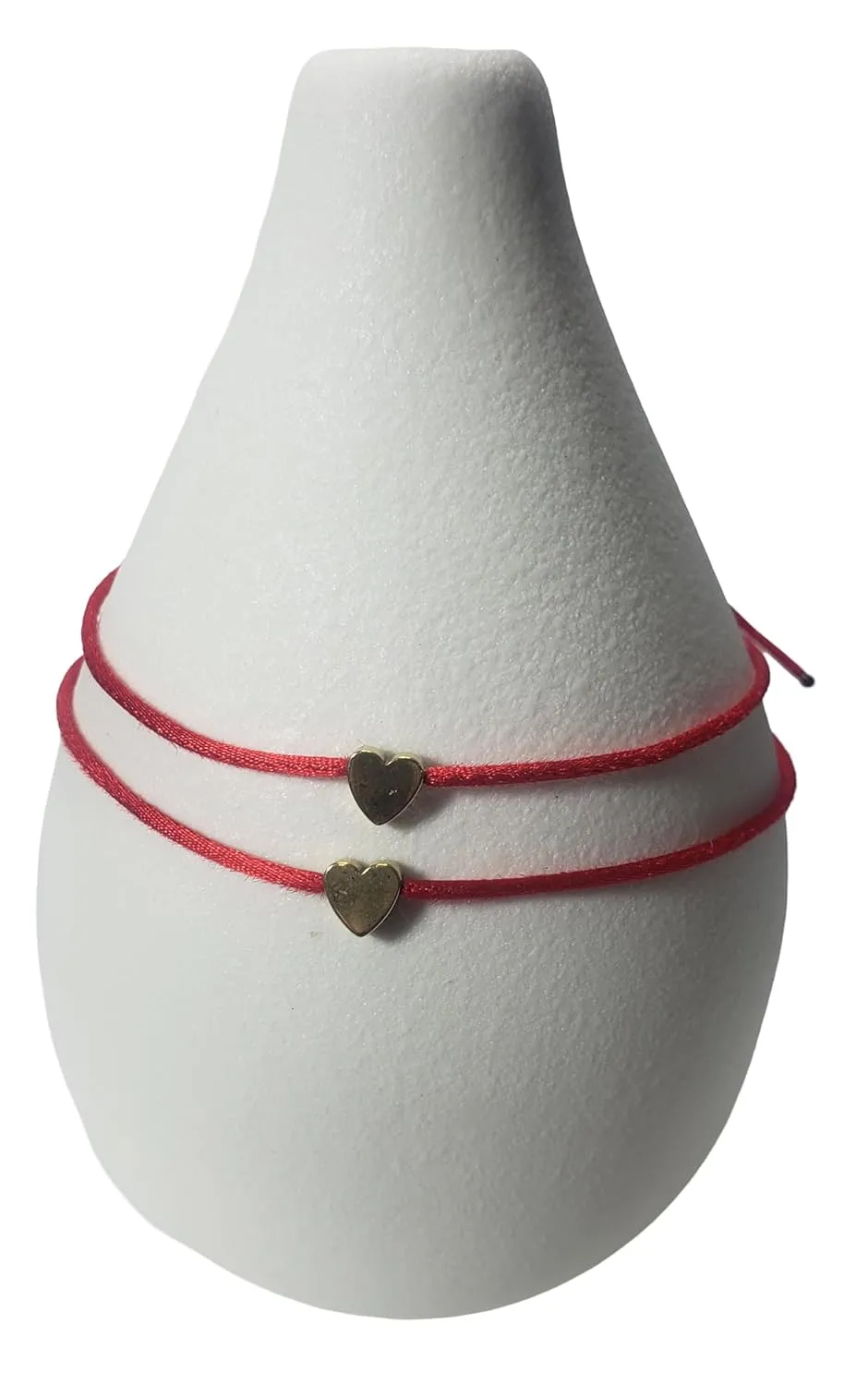 SET of 2 Gold HEARTS LOVE and FRIENDSHIP Red String ADJUSTABLE BRACELETS Good Luck Kabbalah PROTECTS YOU From Harmful Energy And NEGATIVITY