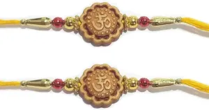 Set of 2 Om Design Rakhi with Diamond Stone with red Thread for Giving Gift to Brother on Color Vary and Multi Design rakhi set of 2 | rakhi bracelet | | rakhi for boy | Indian Rakhee