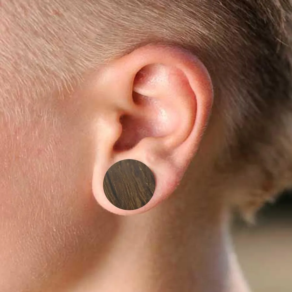 Set of 3 Pairs Organic Wood Double Flared Saddle Ear Tunnels Plugs Tunnels Expander Ebony Sono Teak Wood Ear Plugs E552