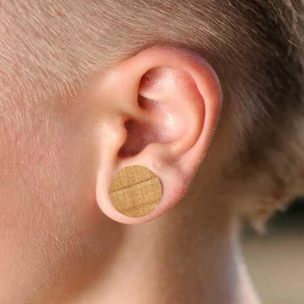 Set of 3 Pairs Organic Wood Double Flared Saddle Ear Tunnels Plugs Tunnels Expander Ebony Sono Teak Wood Ear Plugs E552