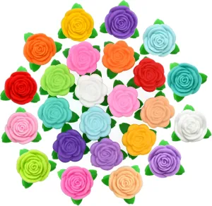 Shoe Charms 24 Pack Colorful Flowers Cute DIY Shoe Decoration Accessories Plastic Sandals Charm Bulk Charms for Shoes PVC Girls Party Favor gifts