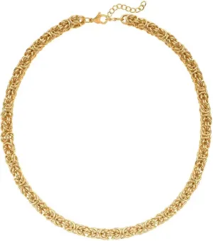 Shop LC Stainless Steel Byzantine Link Chain Necklace for Women Size 20-22" 92.20 Grams Birthday Gifts for Women