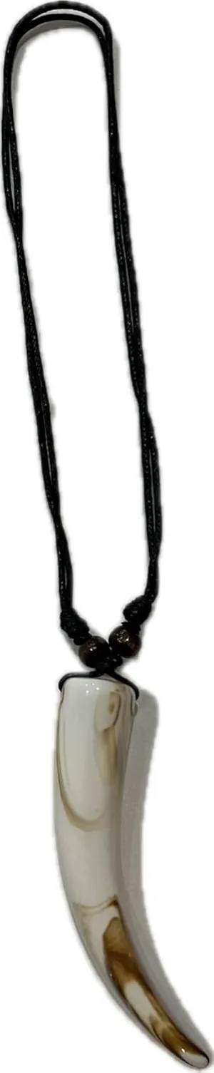 ShopHaven 4" Horn Pendant Necklace with Leather Cord