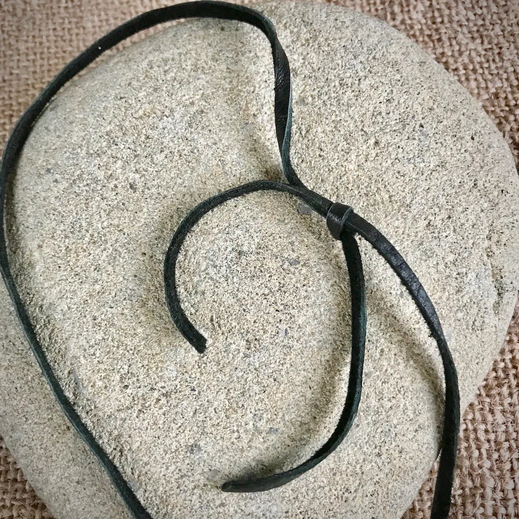 Shungite Medallion w/Jasper Bead, Pendant, Unisex Necklace