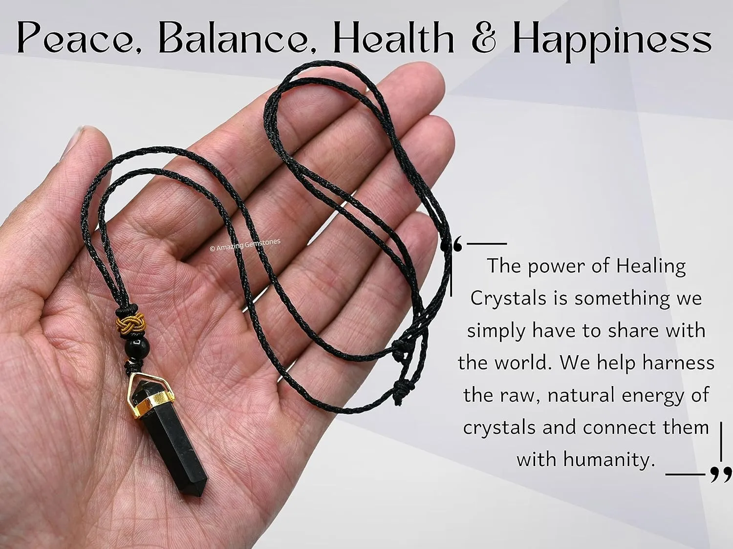 Shungite Necklace for Protection for Men Women - Authentic Shungite Pendant Necklace - Meditation, Energy Purification, Chakra Balancing and Cleansing - E M F Protection Necklace (Double Point - Gold)