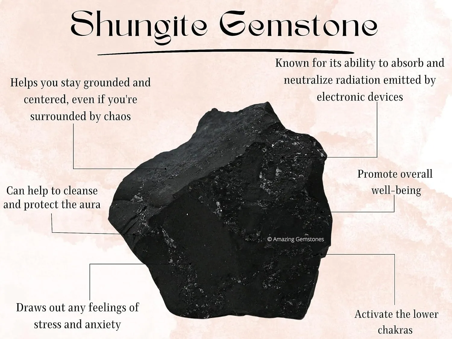 Shungite Necklace for Protection for Men Women - Authentic Shungite Pendant Necklace - Meditation, Energy Purification, Chakra Balancing and Cleansing - E M F Protection Necklace (Double Point - Gold)