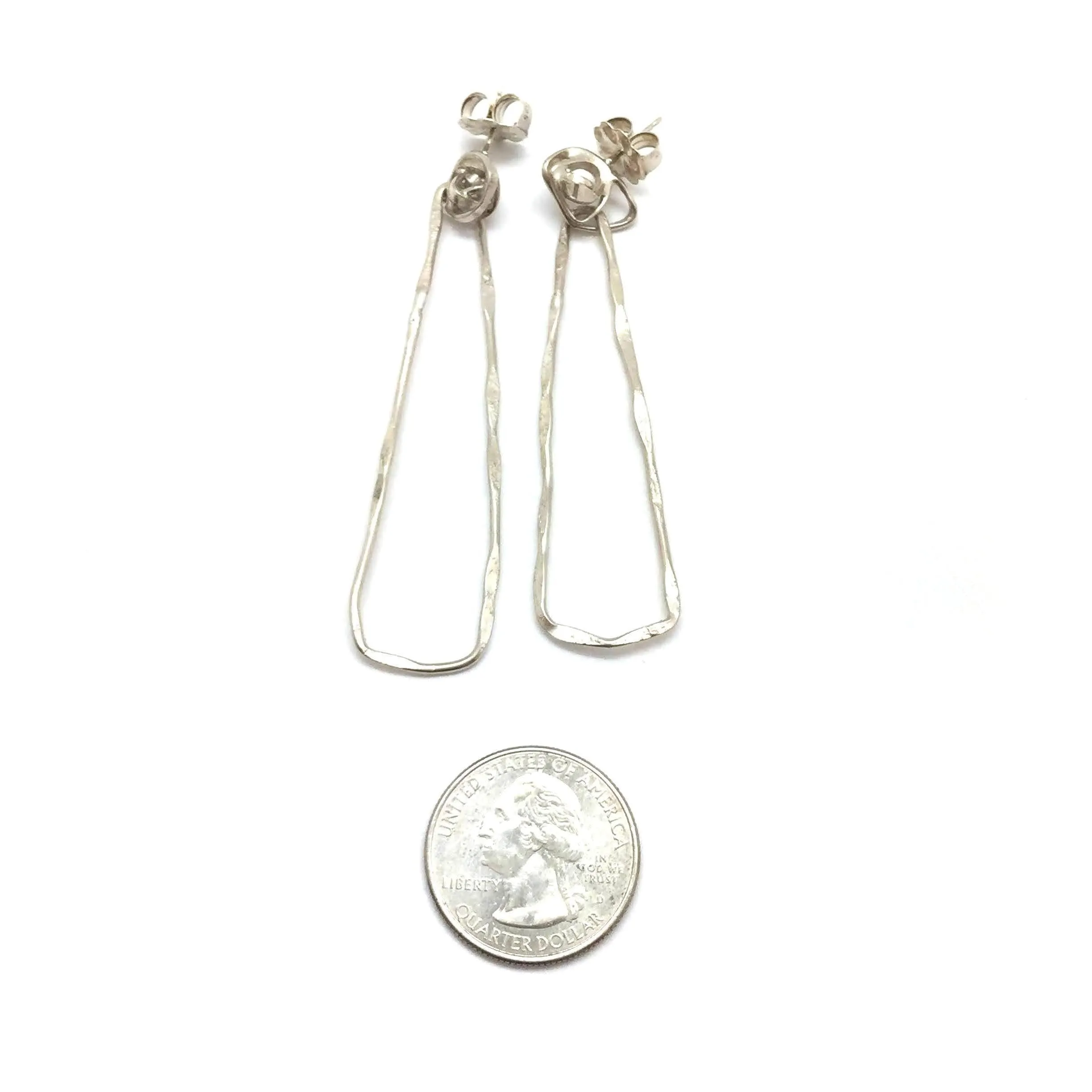 Silver Oblong Knot Hoops