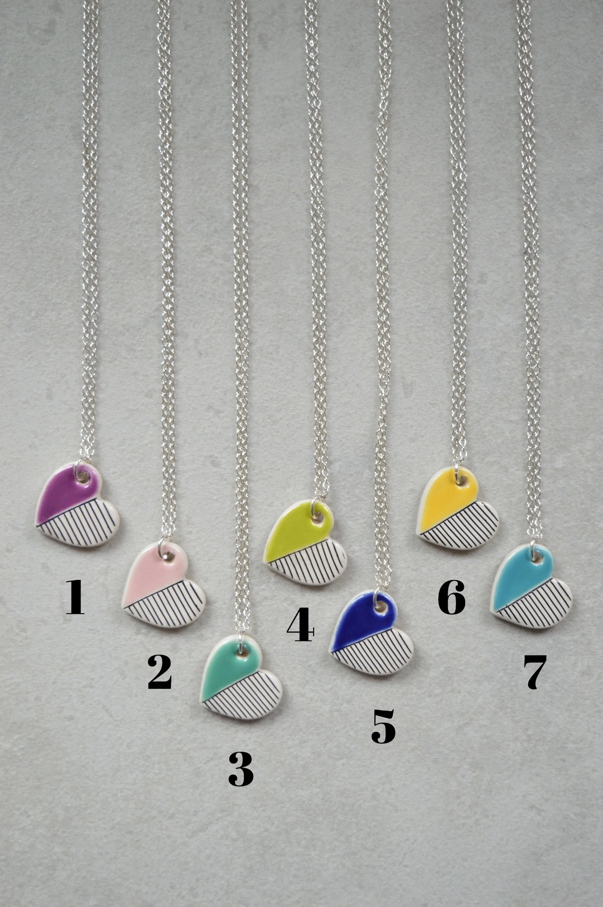 Small ceramic heart pendants