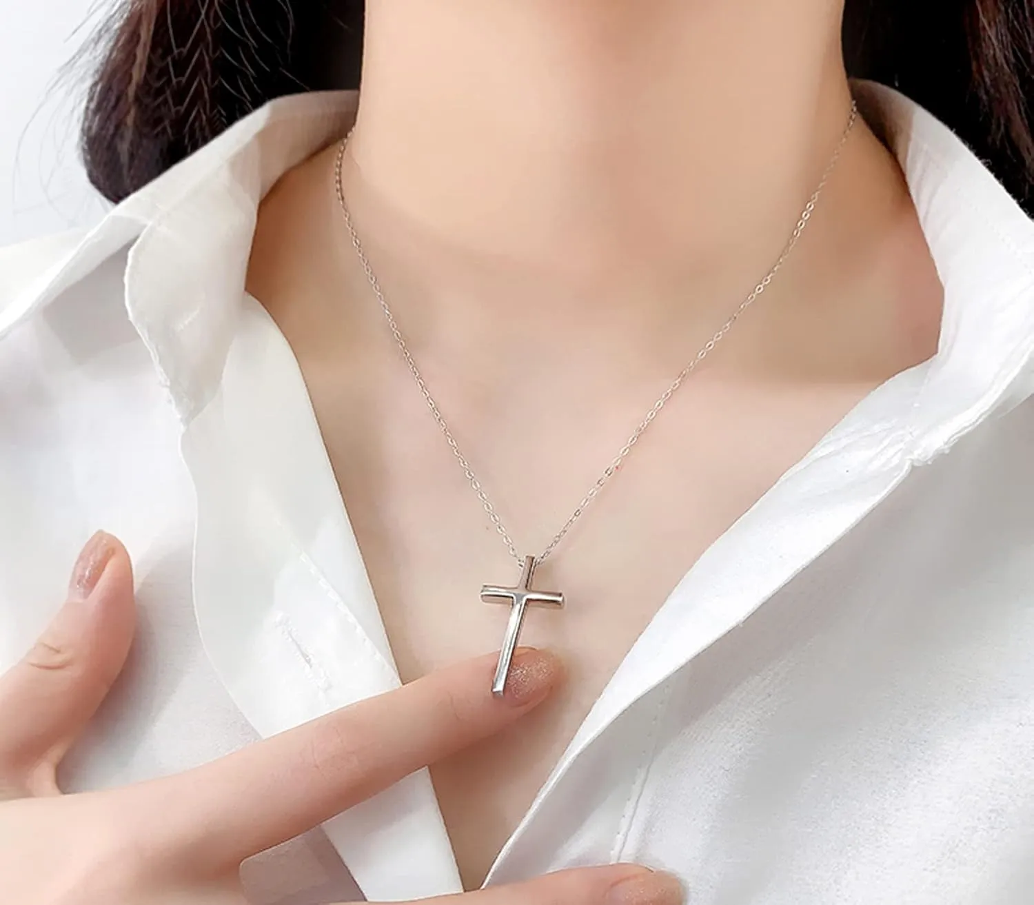 Small Cross Pendant Necklace for Women Simple Cross Necklaces Mothers Day Birthday Gifts for Women