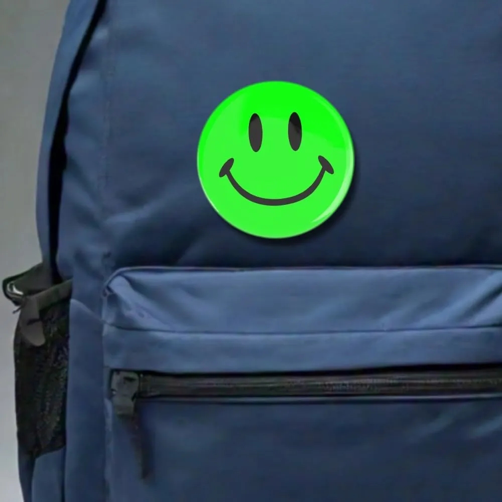 Smiley Face Pinback Buttons - 2.25 Inch  Classic Round Badge, Durable Metal with Secure Pinback, Ideal for Backpacks and Clothing  Emoji Novelty Pins for Parties, Giveaways and Everyday Wear