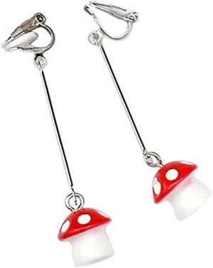 Smiling sunflower Cute Colorful Mushroom Dangling Earrings Set Handmade Gummy Mushrooms Rainbow Colored 3D Jewelry for Women