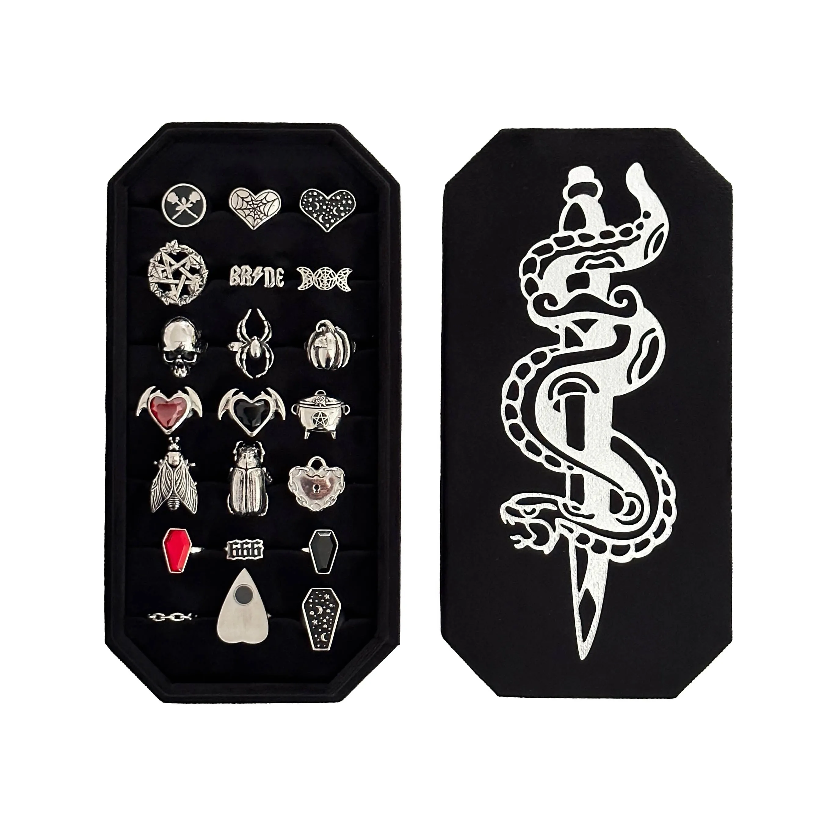 Snake and Dagger Black Ring Holder