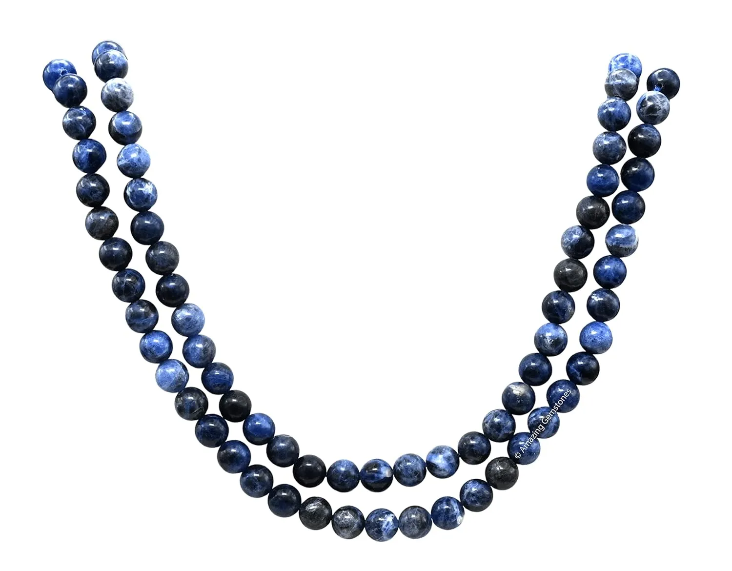 Sodalite Mala Beads 108 Hand Knotted Prayer Beads - Meditation Beads Mala for Women Men - Natural Gemstones Healing Crystal Mala for Yoga, Prayer, Meditation Japa Mala (Plain)