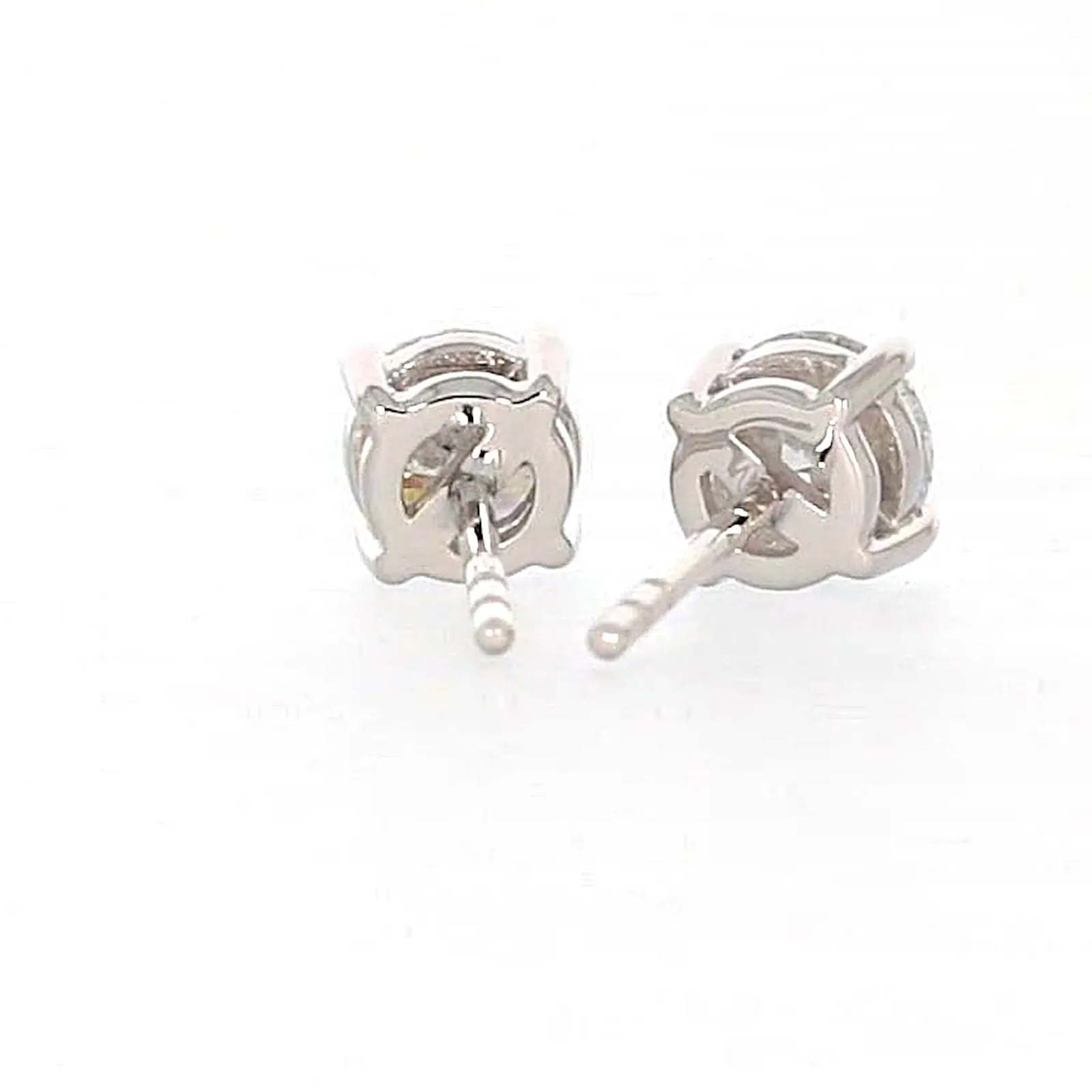 Solitaire 18ct White Gold Round Brilliant Cut with 1 CARAT tw of Diamonds Stud Earrings