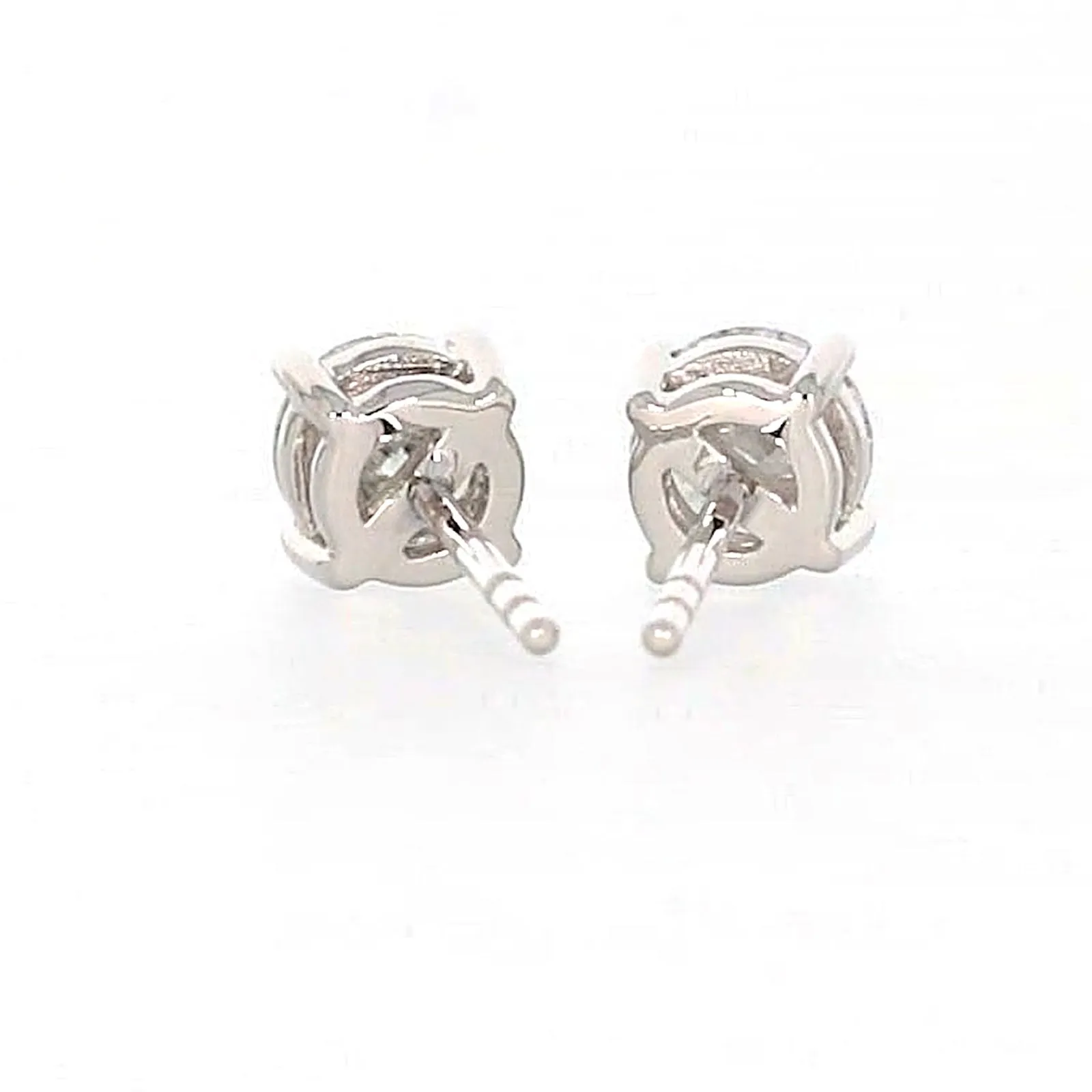 Solitaire 18ct White Gold Round Brilliant Cut with 1 CARAT tw of Diamonds Stud Earrings