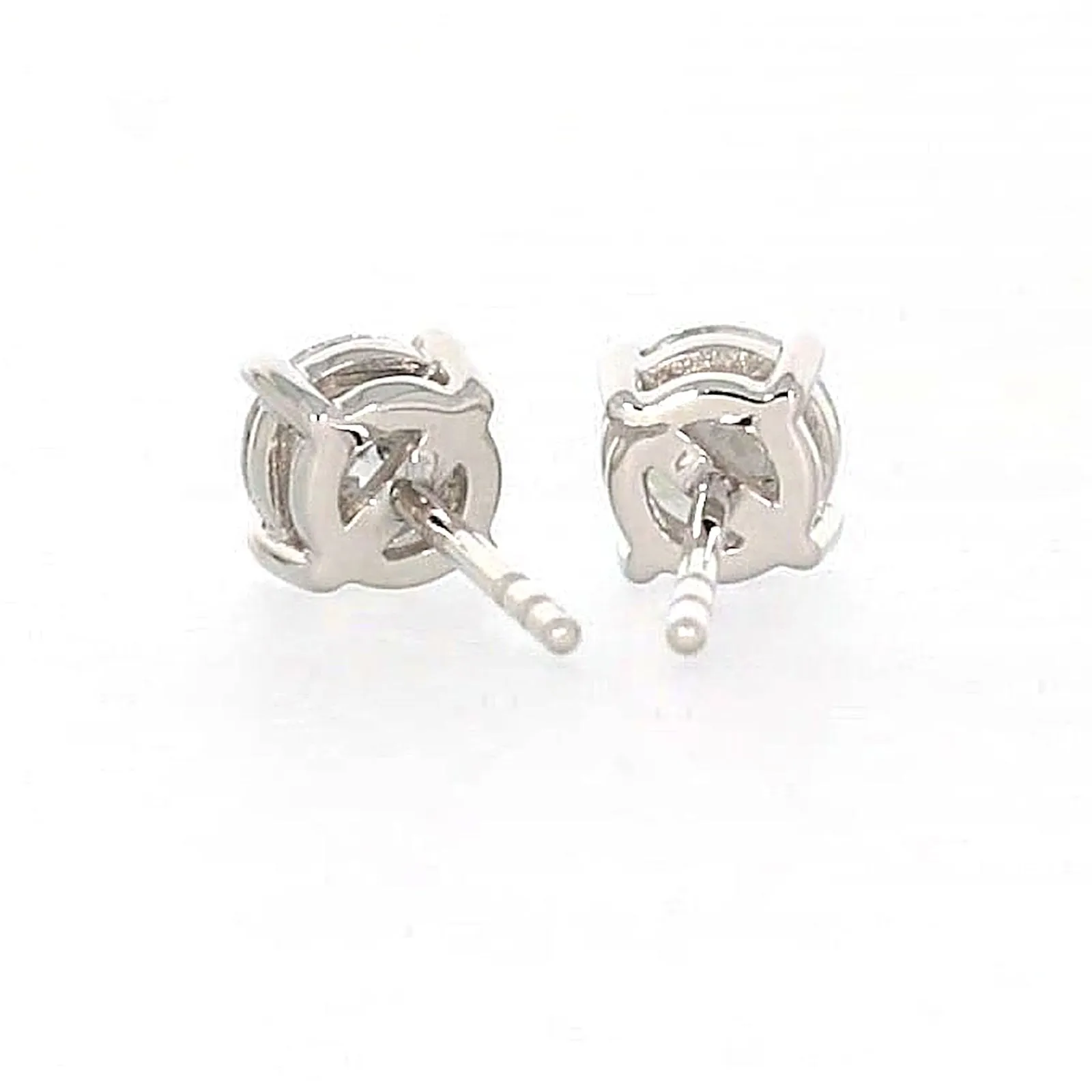 Solitaire 18ct White Gold Round Brilliant Cut with 1 CARAT tw of Diamonds Stud Earrings