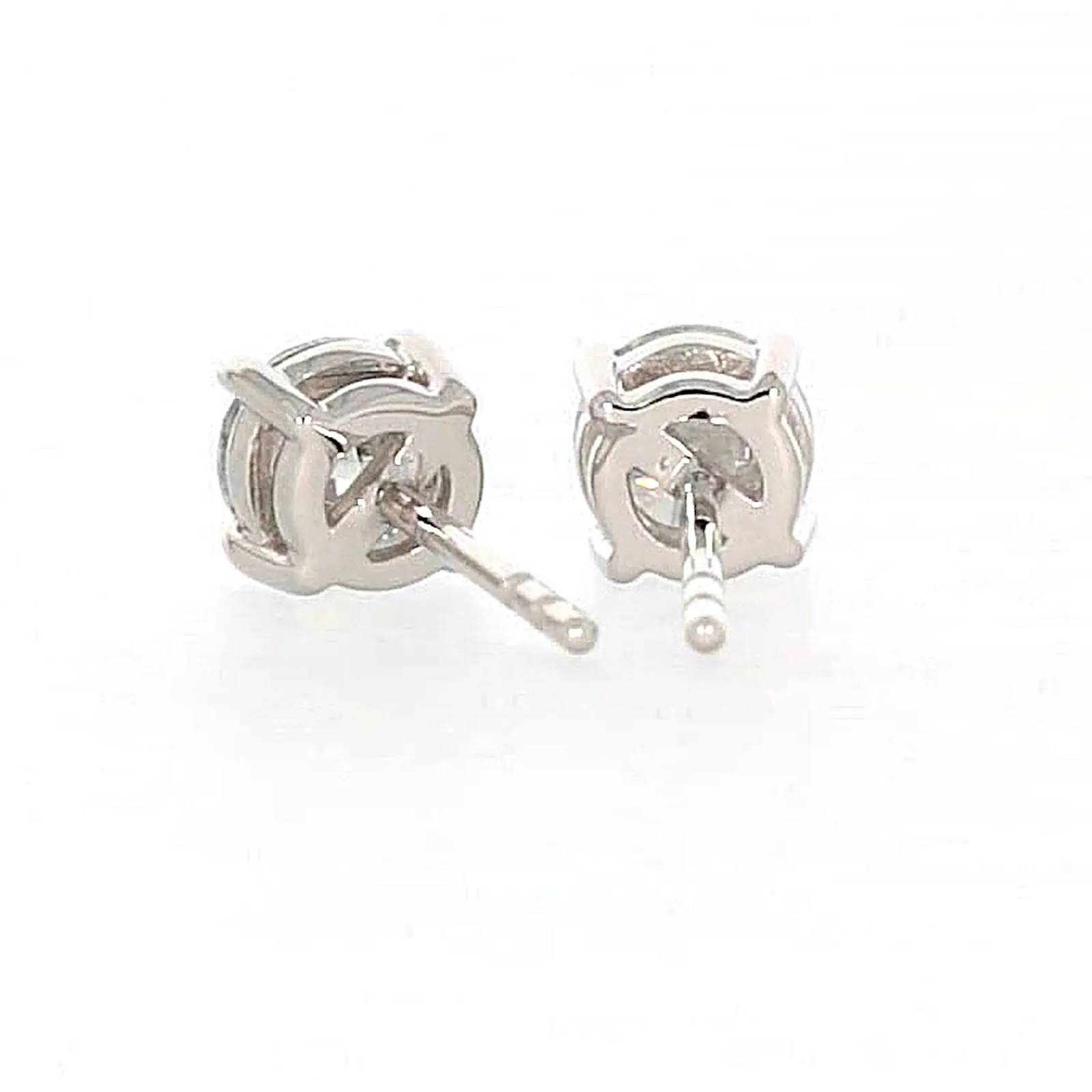 Solitaire 18ct White Gold Round Brilliant Cut with 1 CARAT tw of Diamonds Stud Earrings