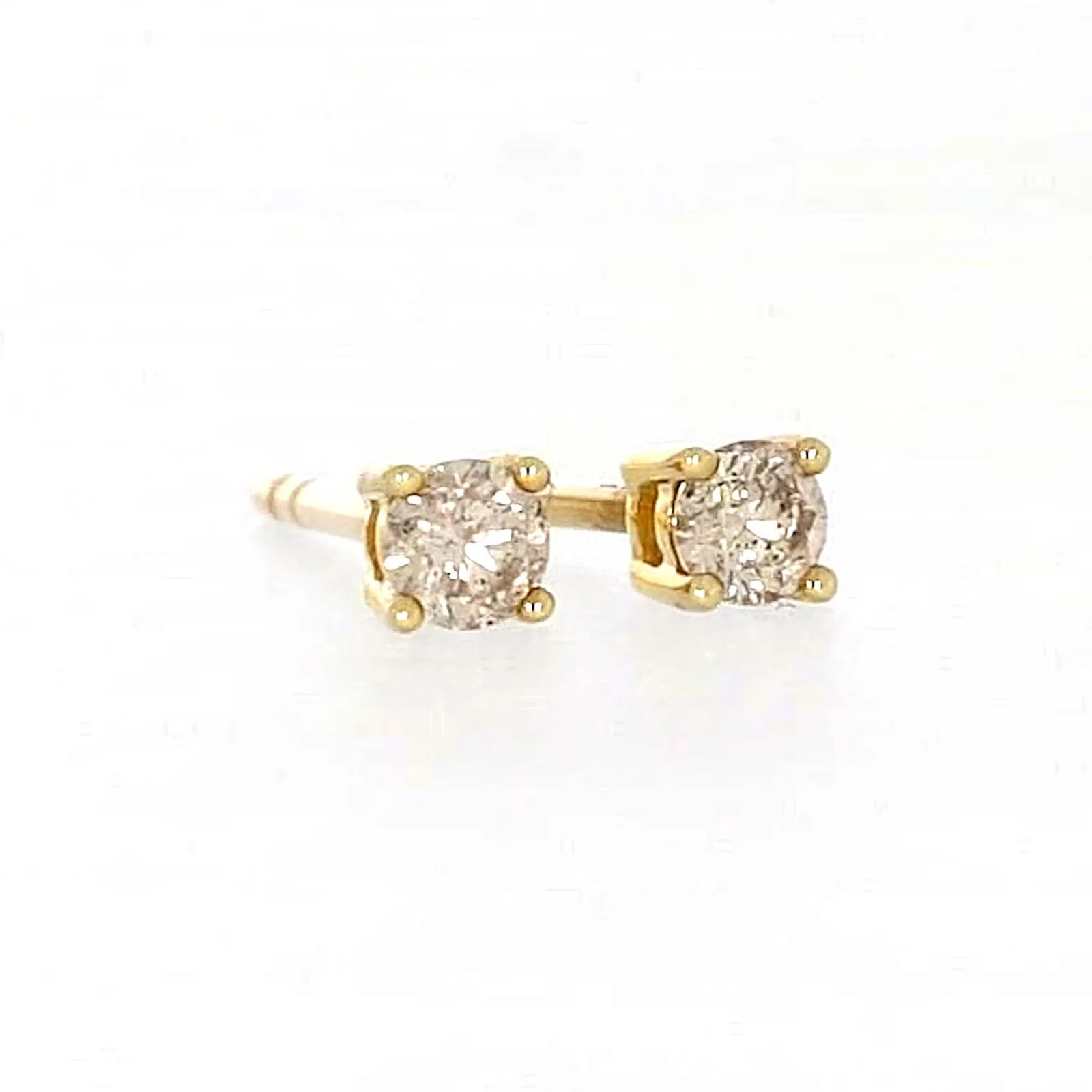 Solitaire 9ct Yellow Gold 0.15 carat tw of Diamonds Stud Earrings