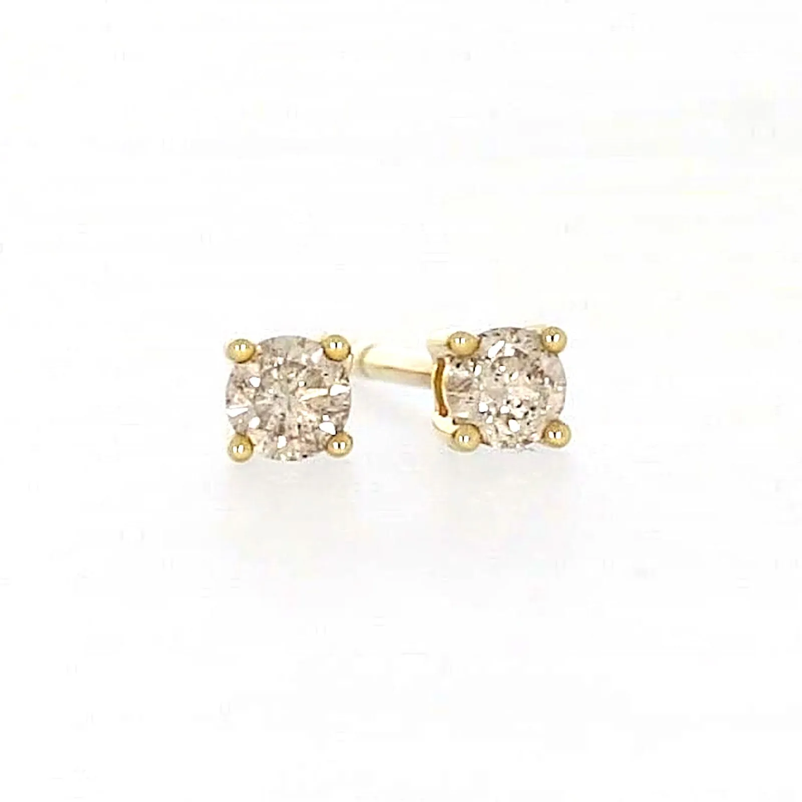 Solitaire 9ct Yellow Gold 0.15 carat tw of Diamonds Stud Earrings