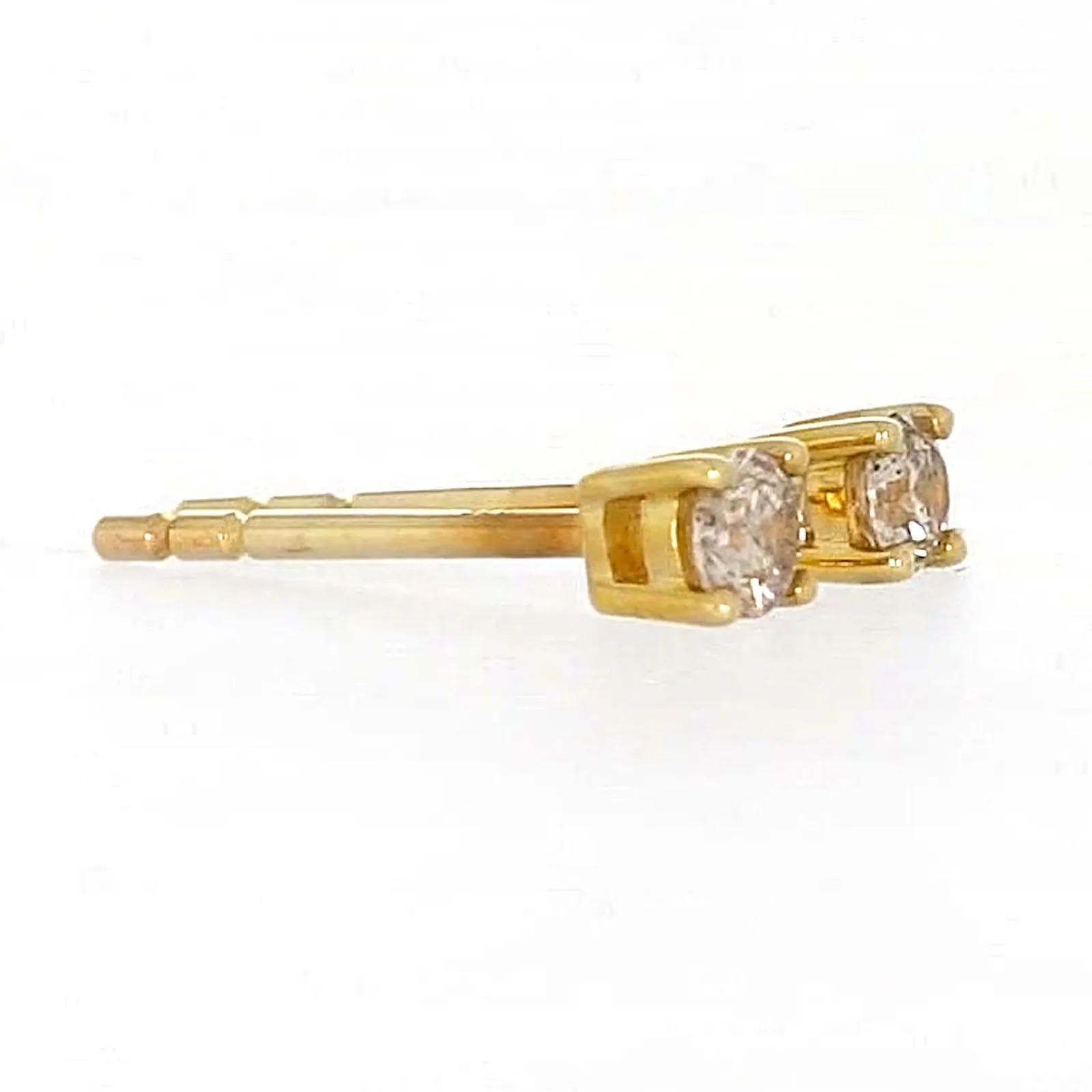Solitaire 9ct Yellow Gold 0.15 carat tw of Diamonds Stud Earrings