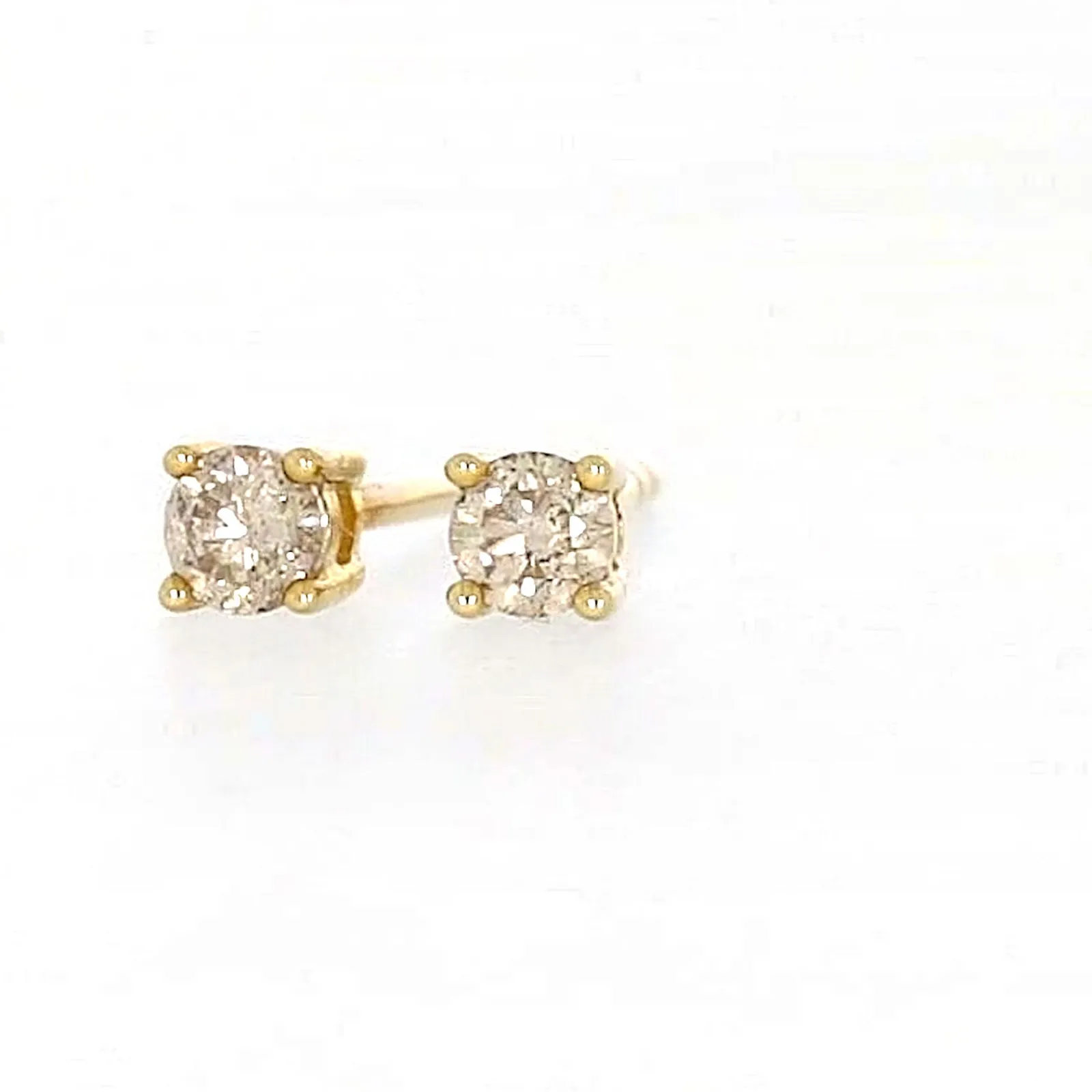 Solitaire 9ct Yellow Gold 0.15 carat tw of Diamonds Stud Earrings