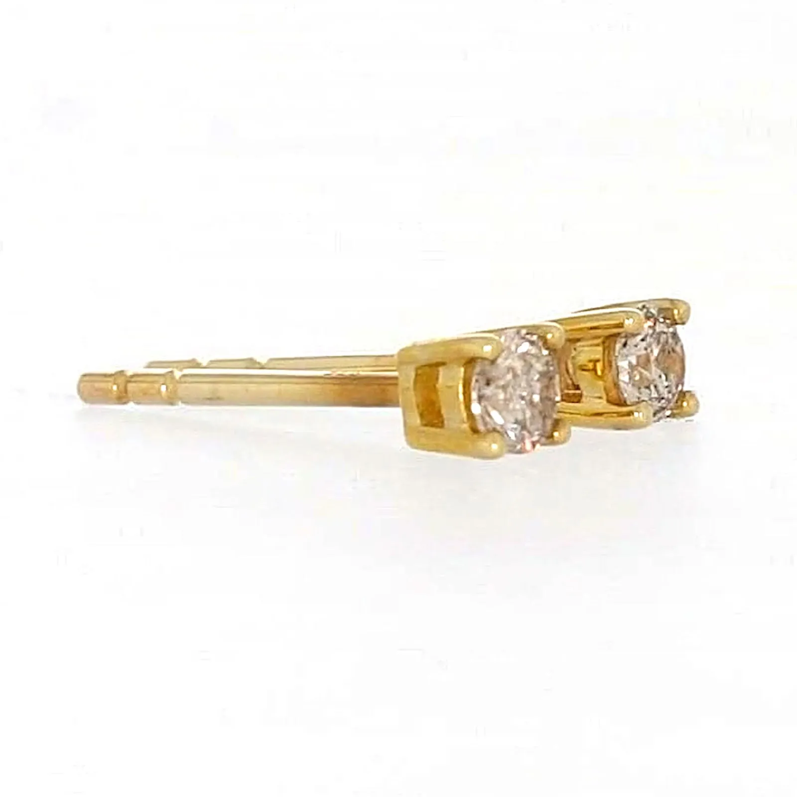Solitaire 9ct Yellow Gold 0.15 carat tw of Diamonds Stud Earrings