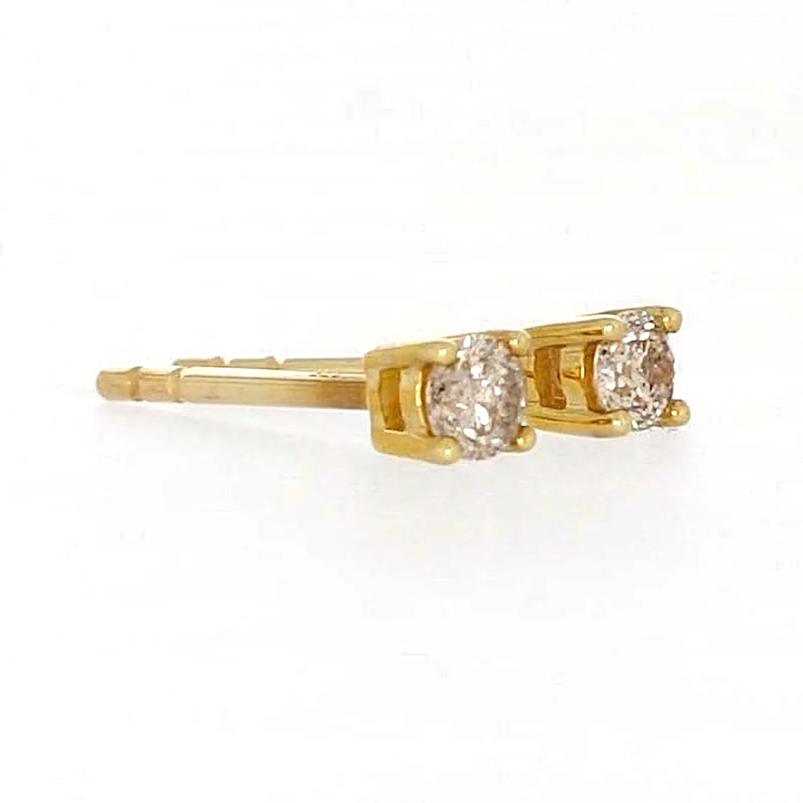 Solitaire 9ct Yellow Gold 0.15 carat tw of Diamonds Stud Earrings