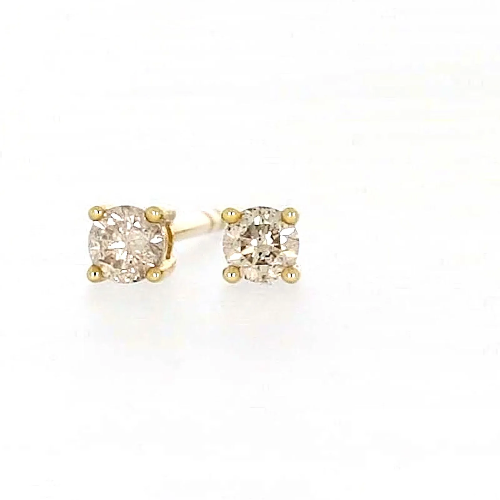 Solitaire 9ct Yellow Gold 0.15 carat tw of Diamonds Stud Earrings