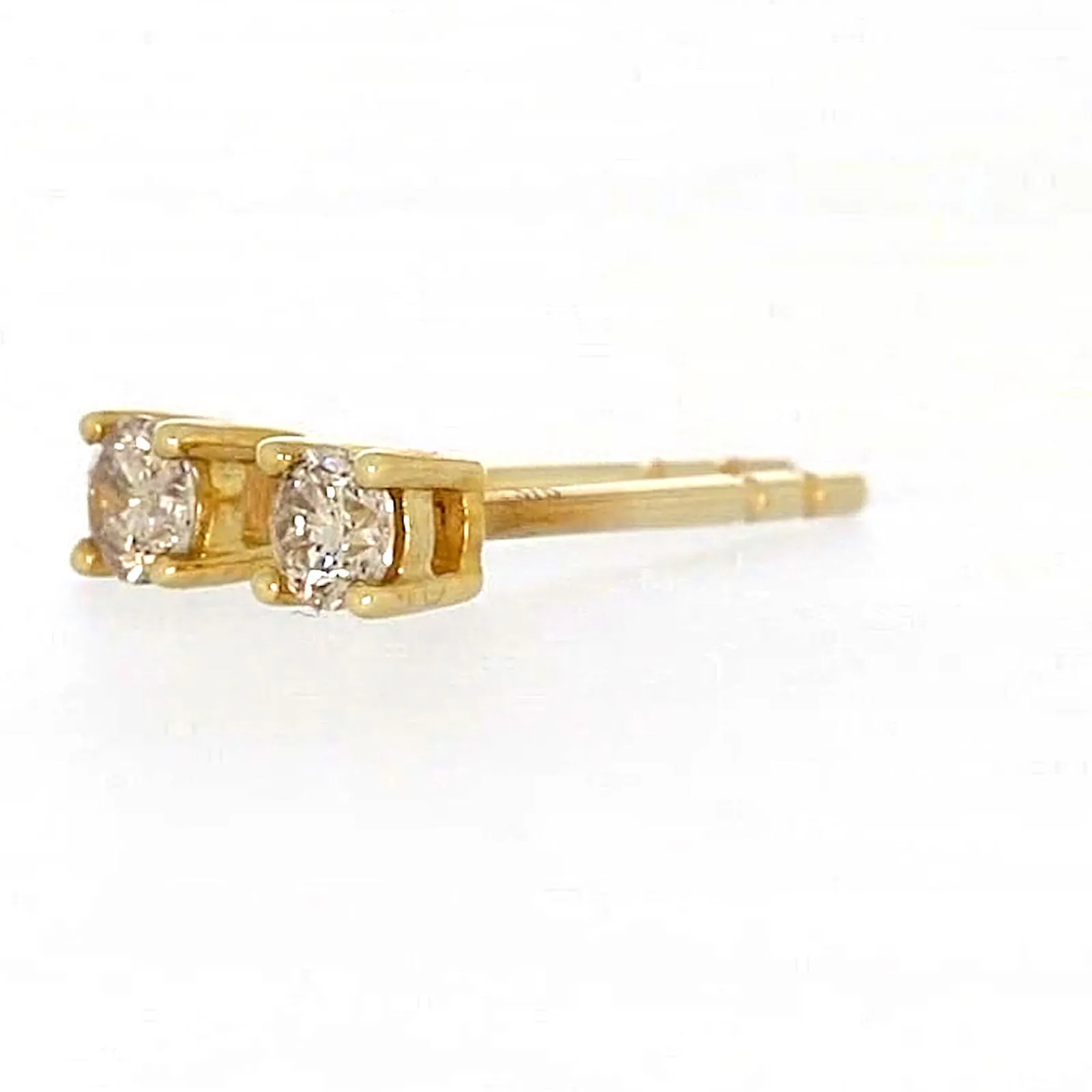 Solitaire 9ct Yellow Gold 0.15 carat tw of Diamonds Stud Earrings