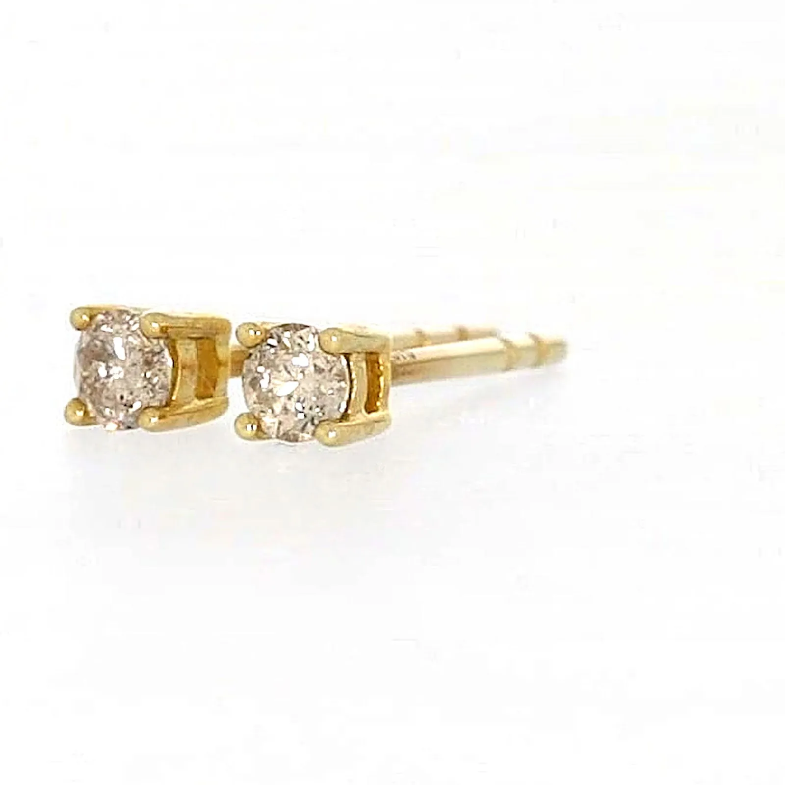 Solitaire 9ct Yellow Gold 0.15 carat tw of Diamonds Stud Earrings