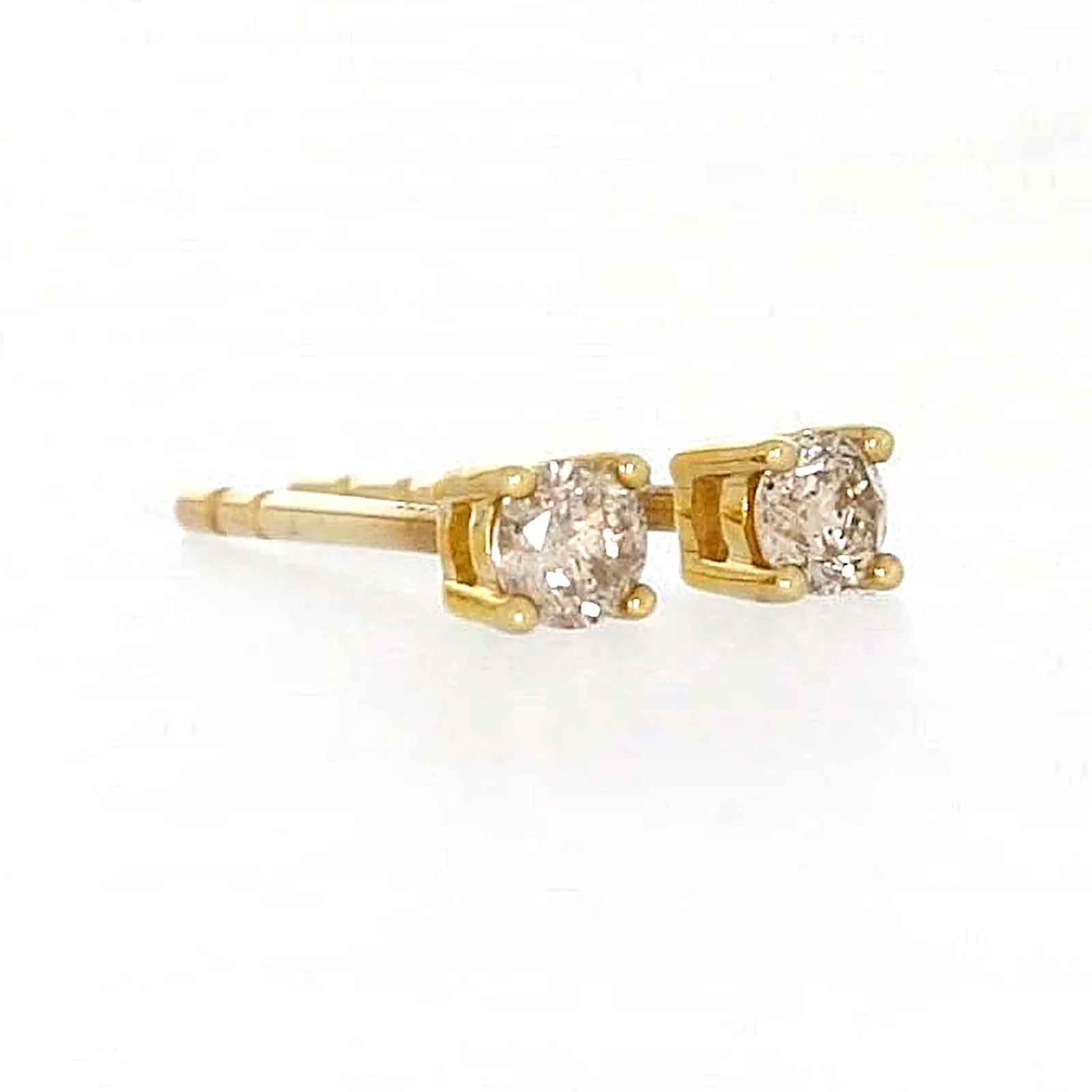 Solitaire 9ct Yellow Gold 0.15 carat tw of Diamonds Stud Earrings