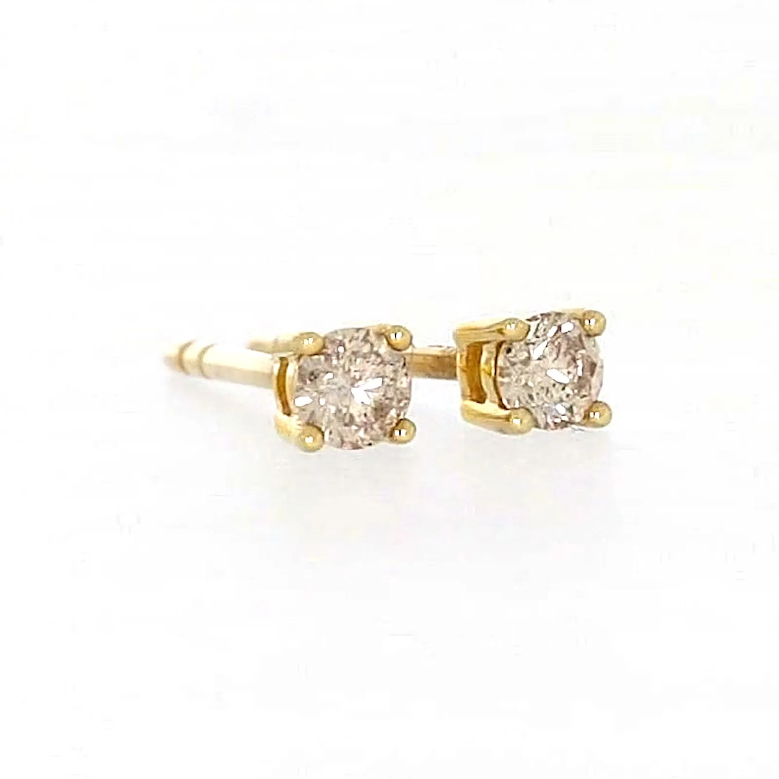 Solitaire 9ct Yellow Gold 0.15 carat tw of Diamonds Stud Earrings