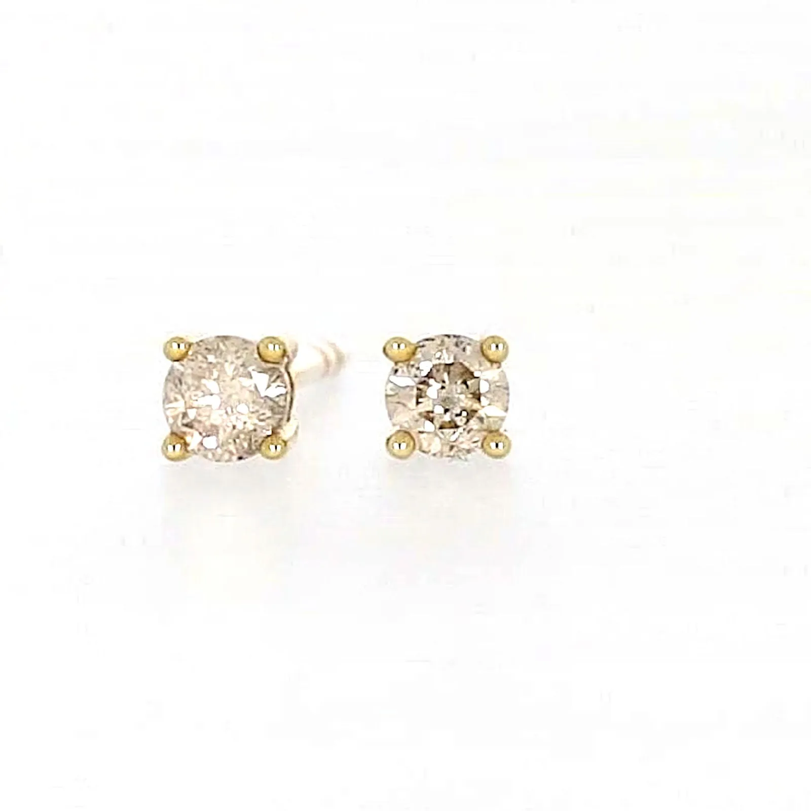 Solitaire 9ct Yellow Gold 0.15 carat tw of Diamonds Stud Earrings