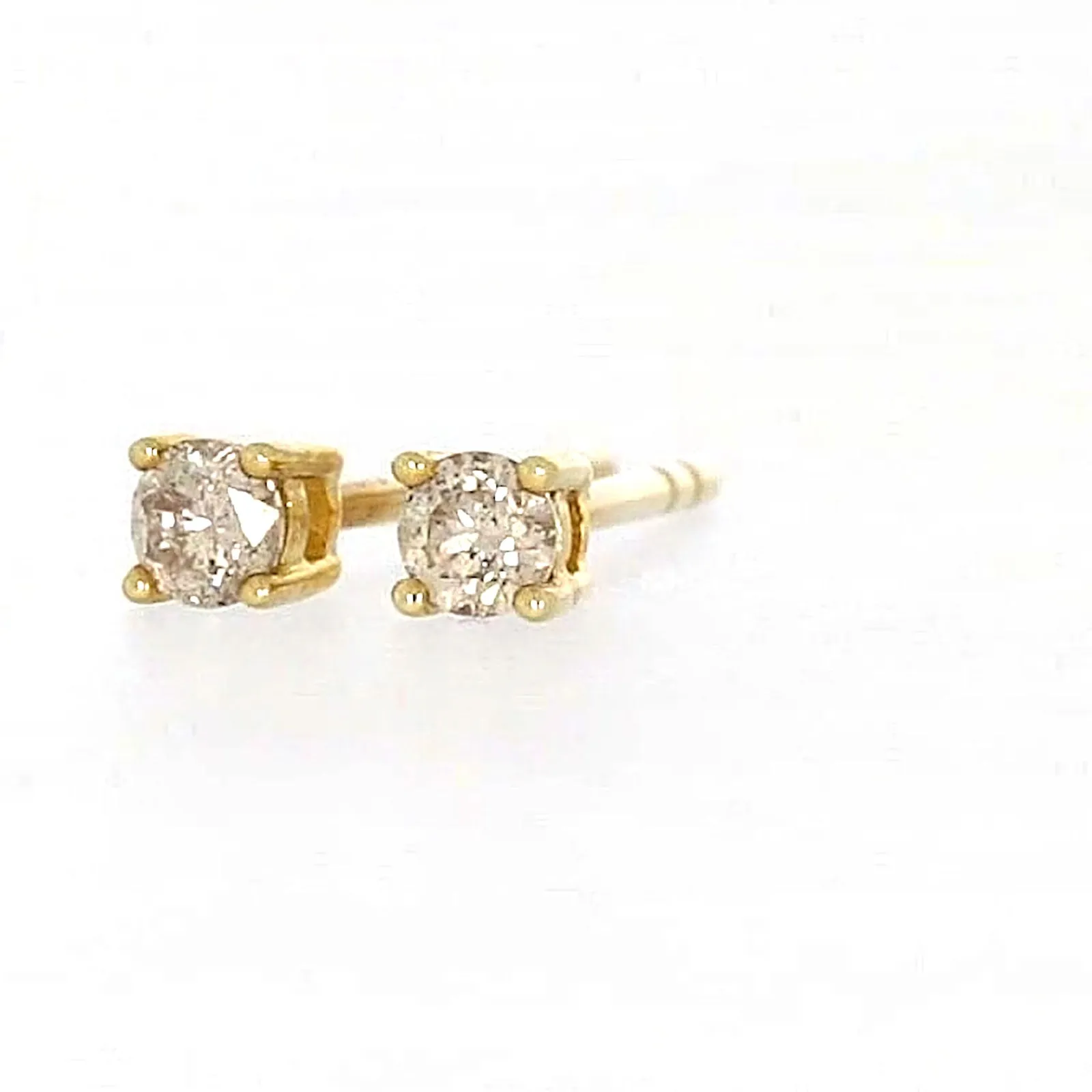 Solitaire 9ct Yellow Gold 0.15 carat tw of Diamonds Stud Earrings