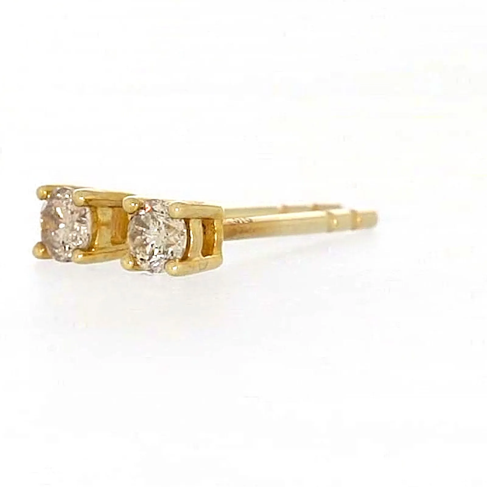 Solitaire 9ct Yellow Gold 0.15 carat tw of Diamonds Stud Earrings
