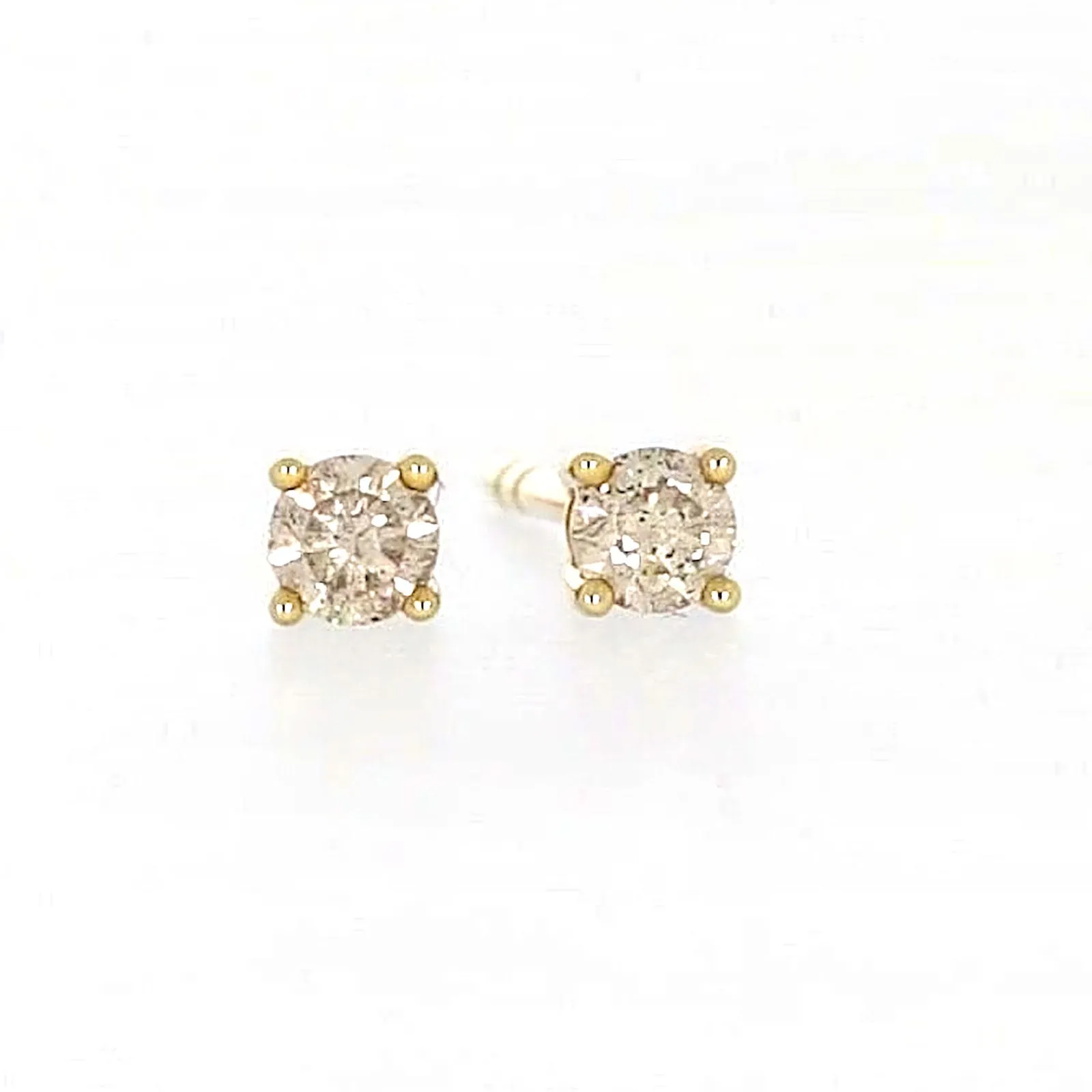 Solitaire 9ct Yellow Gold 0.15 carat tw of Diamonds Stud Earrings