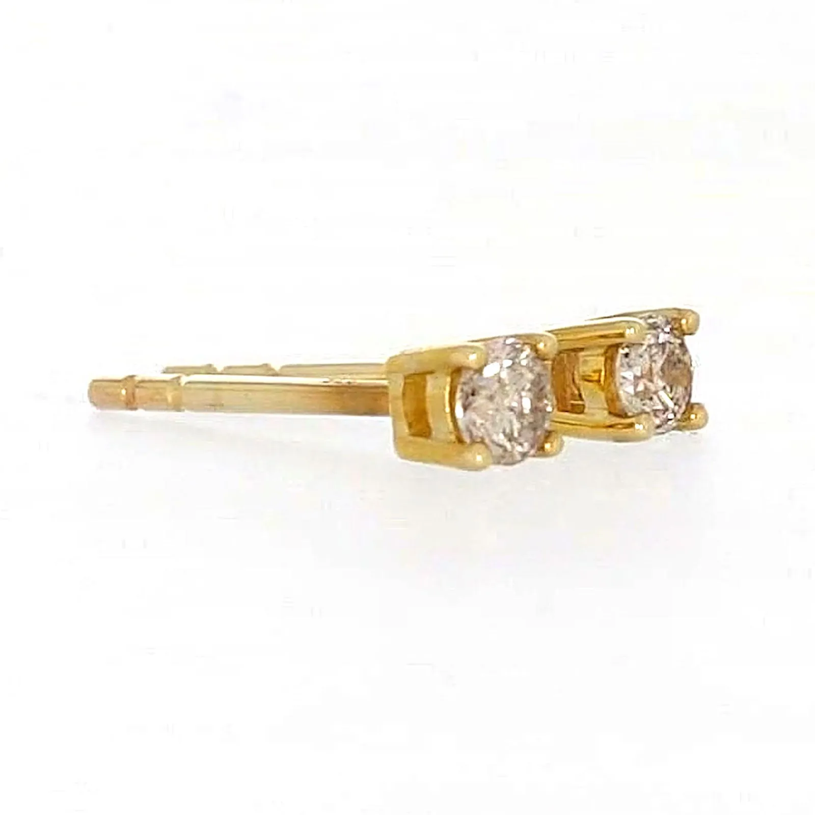 Solitaire 9ct Yellow Gold 0.15 carat tw of Diamonds Stud Earrings