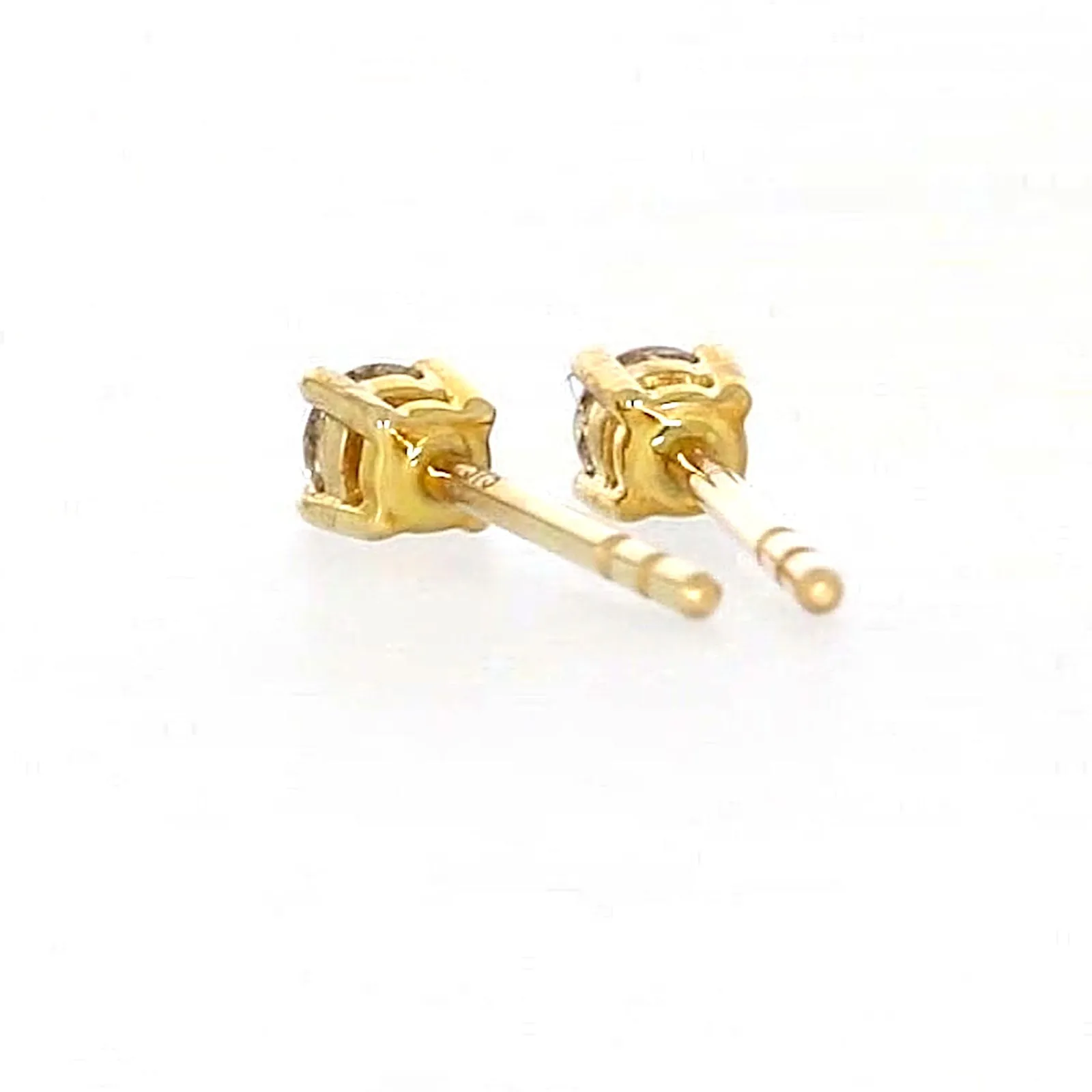 Solitaire 9ct Yellow Gold 0.15 carat tw of Diamonds Stud Earrings