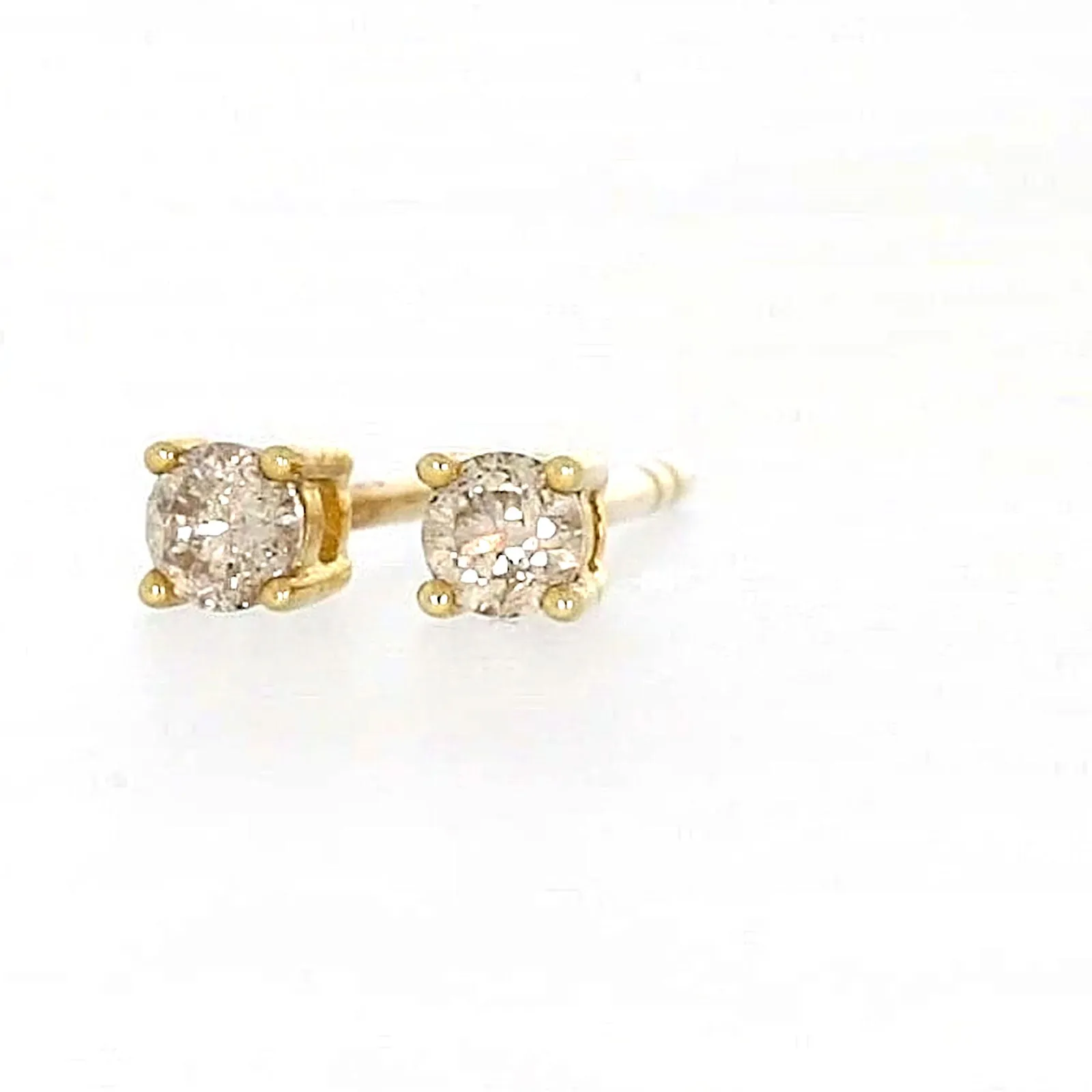 Solitaire 9ct Yellow Gold 0.15 carat tw of Diamonds Stud Earrings