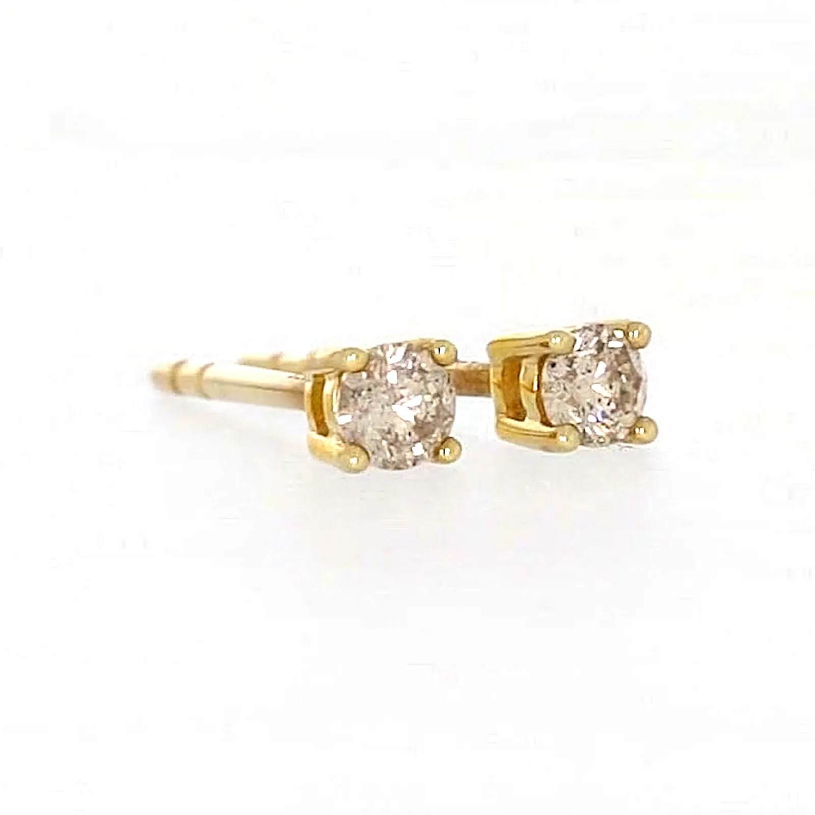 Solitaire 9ct Yellow Gold 0.15 carat tw of Diamonds Stud Earrings