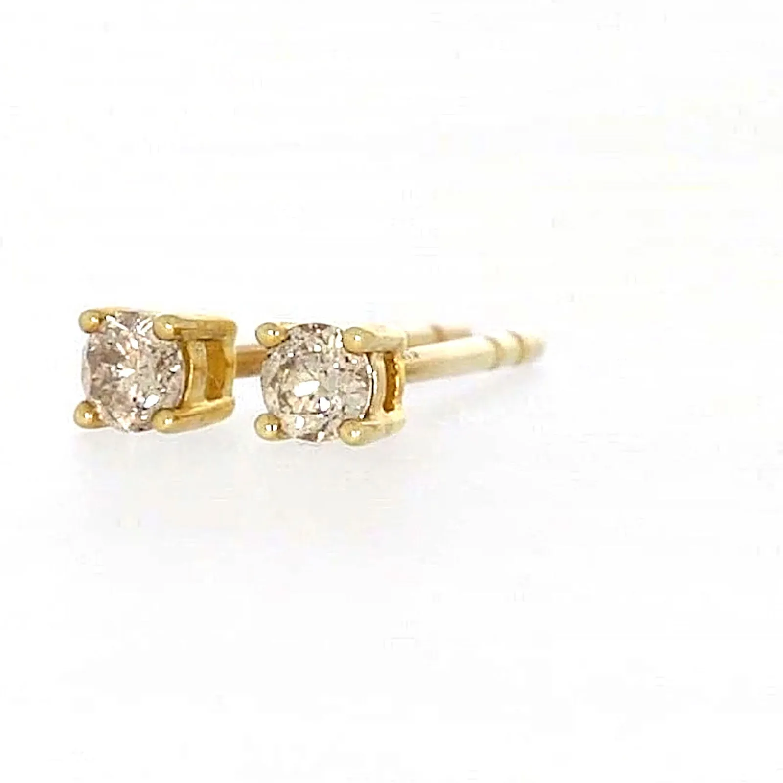 Solitaire 9ct Yellow Gold 0.15 carat tw of Diamonds Stud Earrings