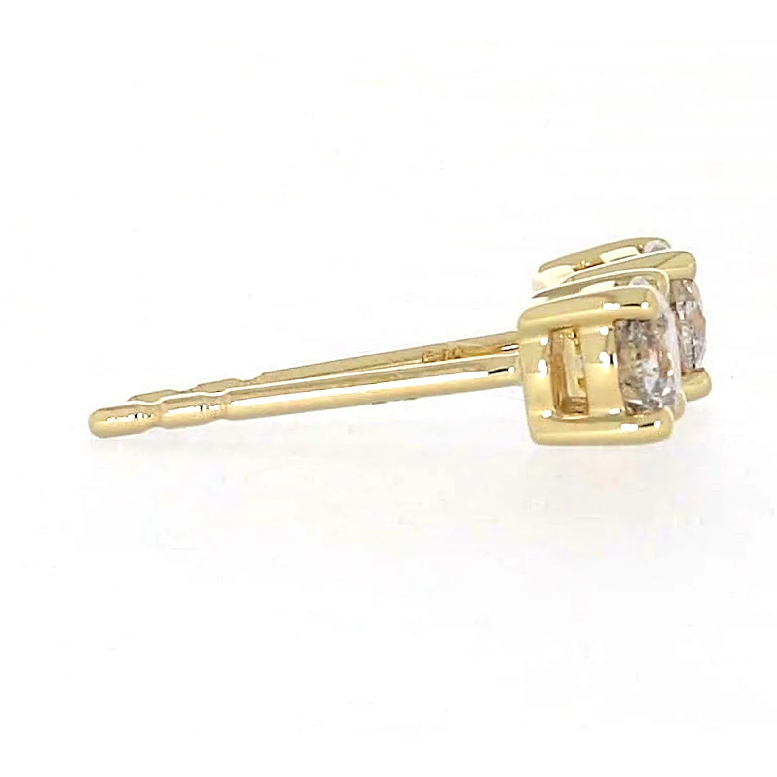 Solitaire 9ct Yellow Gold Round Brilliant Cut 1/2 CARAT tw of Diamonds Stud Earrings